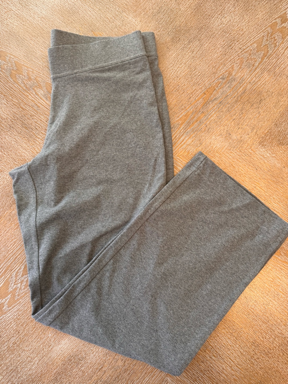 Landsโ End Gray Cropped Pants L(14-16) Waist 36โ Inseam 23โ Zip Pocket Mid Rise